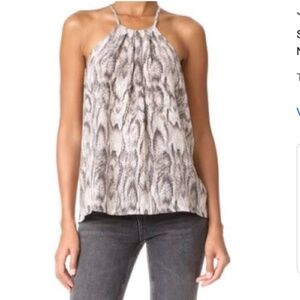 NWT- Joie Idalina Sleeveless Silk Python Print Cami Top, Sandalwood, XS